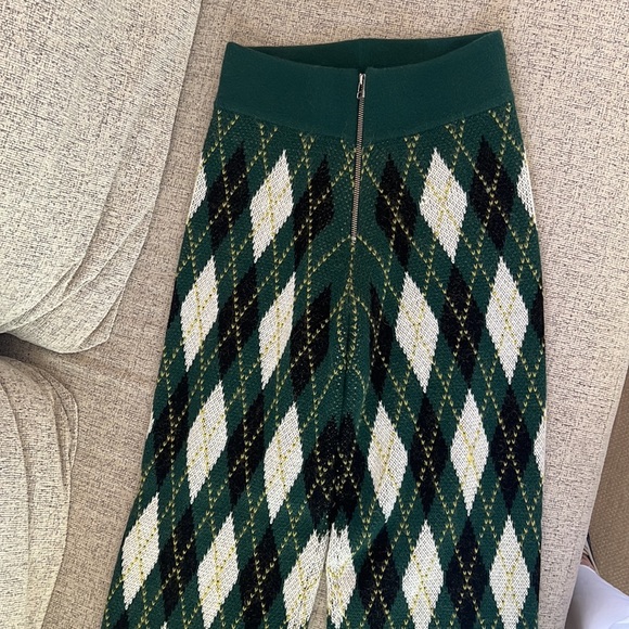 STAUD SET- Army Green Mohair Argyle Sweater Set - Picture 14 of 14